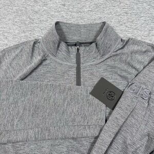 G/Fore Pullover Mens Large Gray Tech Melange Raglan Quarter Zip Performance NEW
